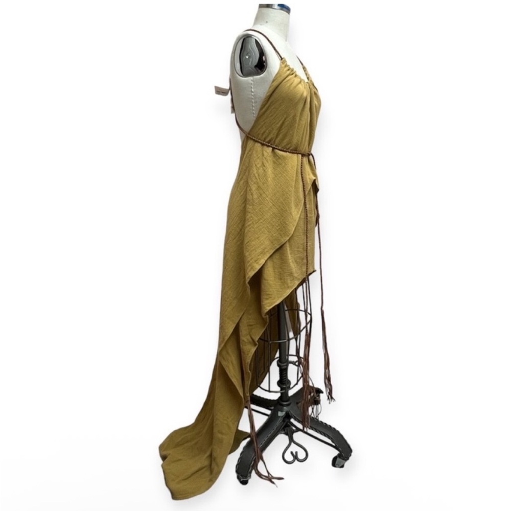 NWT Caravana Manak Versatile High Low Maxi Cotton & Leather Dress - Picture 4 of 11